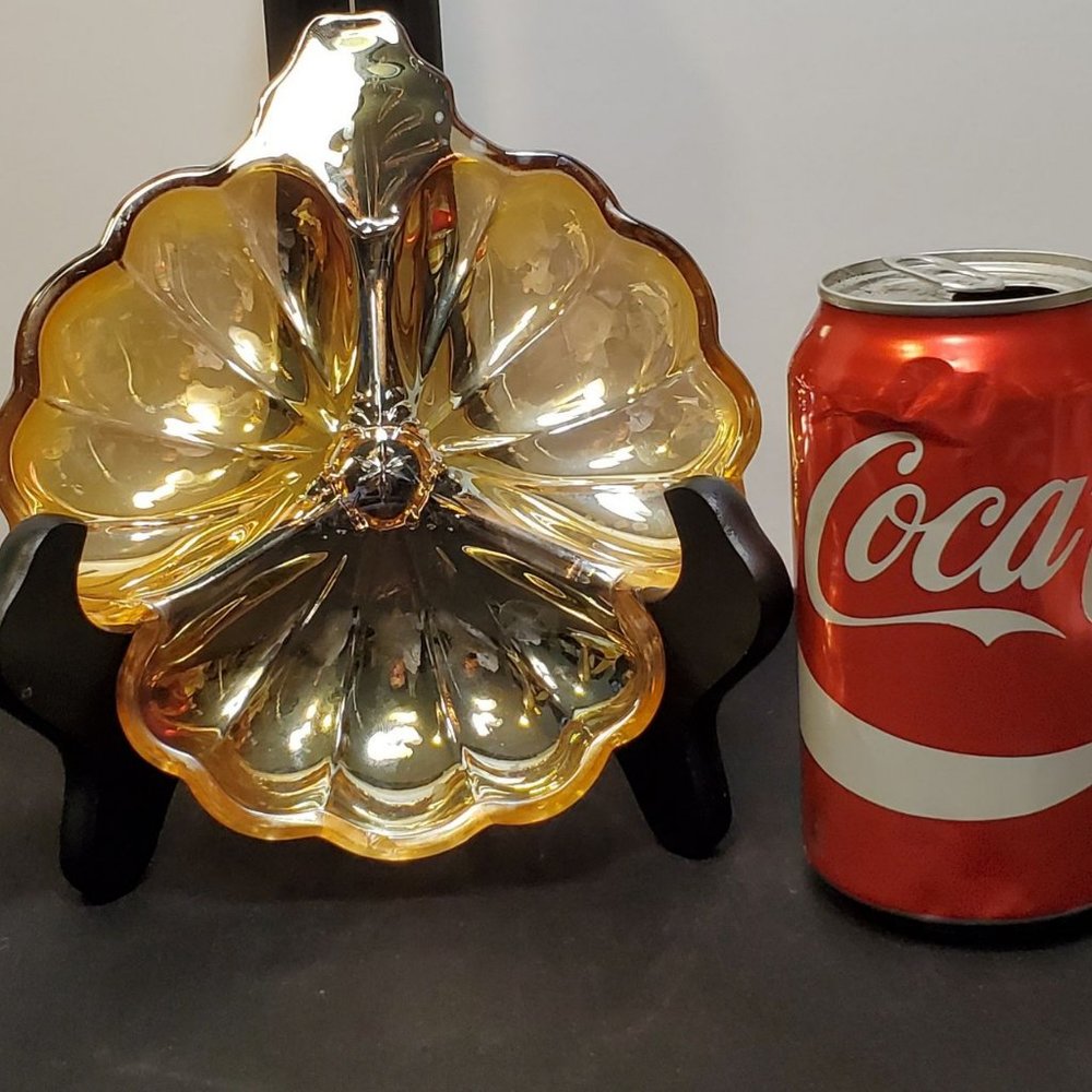 2 Vintage Jeanette Glass 3 Part Clover Shape Dish - Picture 6 of 6